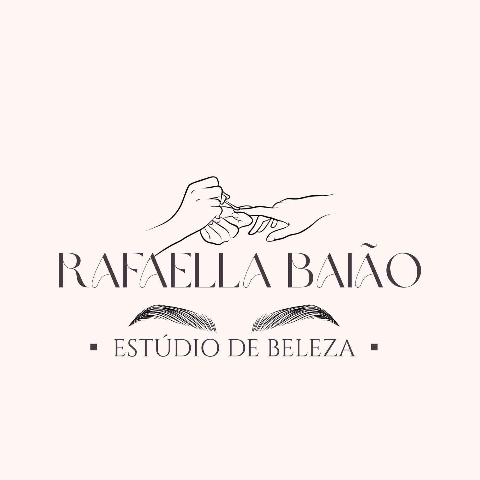 Logotipo Rafaela Baião Beauty Studio – Manicure e Design de Sobrancelhas